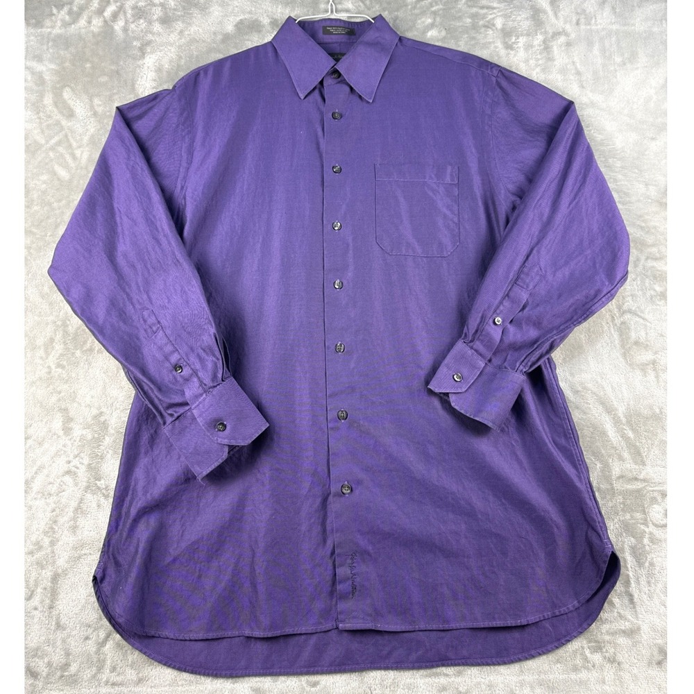 John W. Nordstrom Shirt Mens 16.5 34 Traditional Fit Purple Egyptian Cotton EUC